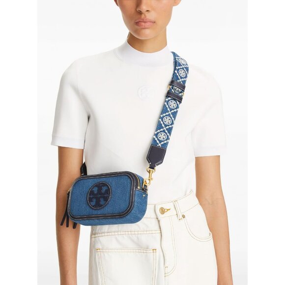 Tory Burch Miller Denim Mini Crossbody Bag Denim Multi OS - Picture 4 of 16